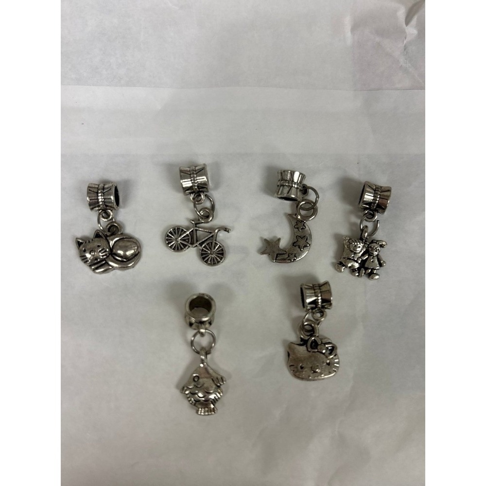 6 silver colored charms for‎ charm bracelet